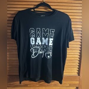 SHEIN Black Tee with White Game Print